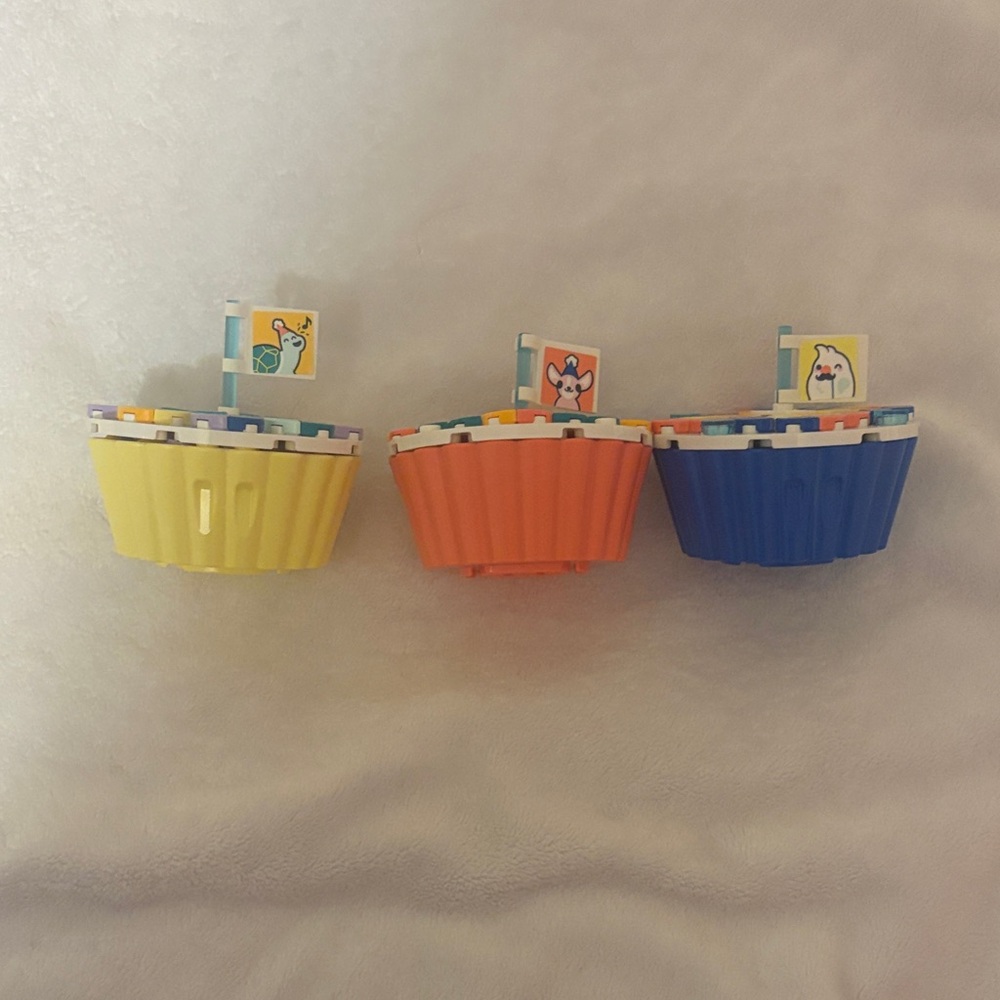 Lego Colorful Cupcake Toy Set - Yellow, Orange, Blue
